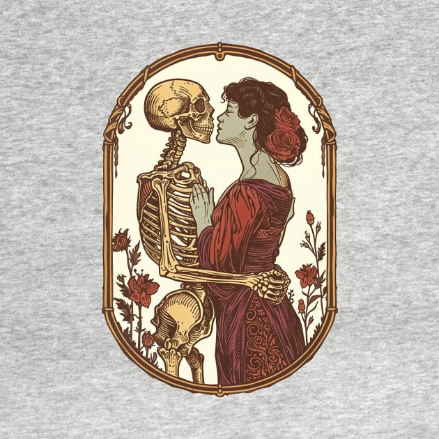 Skeleton Love Vintage Tarot Card by Vlaa